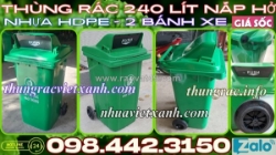 Thùng rác nhựa 240 lít nắp hở