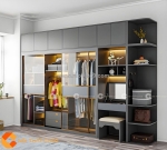 Tủ áo cánh kính gỗ cn mdf màu xám cyhk