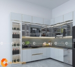 Tủ bếp an cường phủ acrylic yuody6