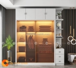 Tủ quần áo cánh kính màu trắng hiện đại