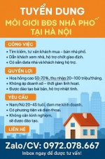 Tuyển dụng 50 chuyên viên bất động sản nhà phố thổ cư ở phú xuyên hà nội