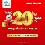 Vietjet air tặng 20kg hành lý ký gửi miễn phí khi bay quốc tế