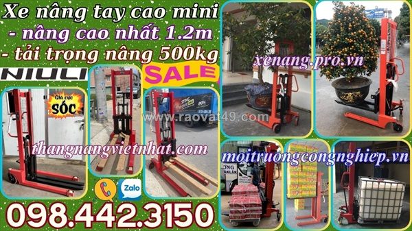 Xe nâng tay cao 1.2 mét tải trọng nâng 500kg