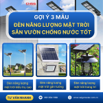 3 mẫu đèn năng lượng mặt trời sân vườn chống nước tốt nhất