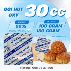 Bánh trung thu 120gram dùng gói hút oxy size 30cc