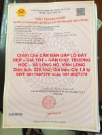 Chính chủ cần bán gấp lô đất đẹp – giá tốt – gần chợ, trường học – xã long hồ,