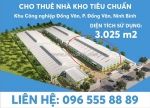 Cho thuê kho xưởng sản xuất, chứa hàng đầy đủ pccc tại kcn đồng văn 1, phường