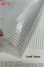 Cuộn nhựa pvc ô lưới 5mm sợi gia cường