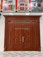 Giá cửa thép vân gỗ tại phan rang/ cửa chính chịu nắng, mưa 2