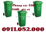 Hạ giá thùng rác nhựa màu xanh, thùng rác 120l 240l 660l giá rẻ miền tây- lh 0911.082.000