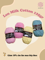 [lmc01] len milk cotton 50g mềm mịn sợi nhỏ ong móc len