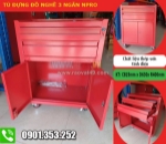 Tủ đồ nghề 2 ngăn kéo khóa + cửa mở(tủ đồ nghề 3 ngăn)