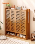 Tủ giày dép gỗ tự nhiên hiện đại – biến góc nhà thêm gọn gàng & sang trọng
