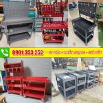 Xe đẩy 3 ngăn chứa đồ nghề, màu đỏ / đen