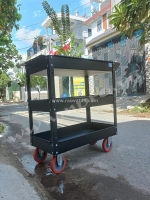 Xe đẩy 3 ngăn  chứa dụng cụ, thiết bị màu đỏ / đen nhãn hiệu npro