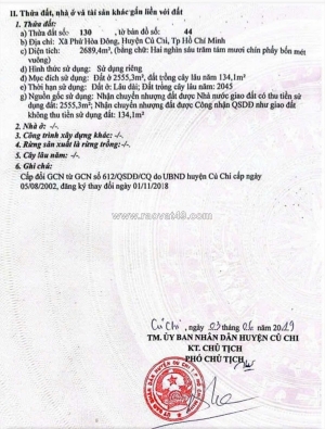 Bán đất 2.689m² full thổ – mặt tiền trần thị tuồng, phú hòa đông – giá chỉ 14 tỷ