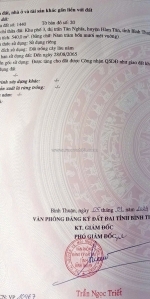 Bán đất trung tâm thị trấn tân nghĩa - hàm tân - bình thuận