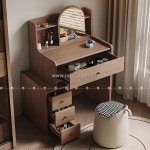 Bàn trang điểm gỗ mdf màu nâu vân gỗ hiện đại