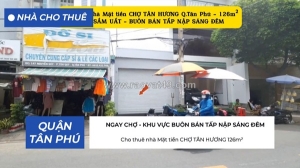 Cho thuê nhà mặt tiền chợ tân hương 126m² - 20triệu
