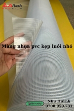 Cuộn màng nhựa pvc dẻo kẹp lưới sợi polyester