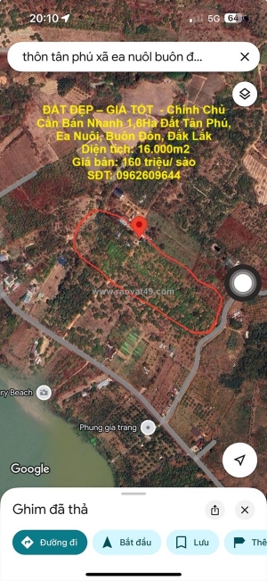 Đất đẹp – giá tốt  - chính chủ cần bán nhanh 1,6ha đất tân phú, ea nuôi, buôn