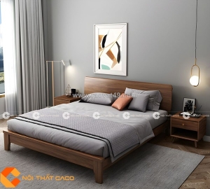 Giường ngủ gỗ sồi tự nhiên sang trọng giá xưởng