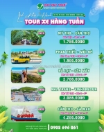 Lịch khởi hành tour xe hàng tuần | 14 - 17/8