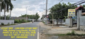 Lô đất đẹp  - cần bán lô đất mặt tiền  đường long phước, p.long phước (q. 9