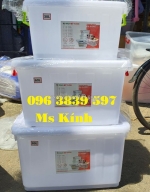 Thùng nhựa trắng đựng thực phẩm, loại 30 lit
