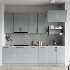 Tủ bếp mdf phủ acrylic bóng gương hiện đại