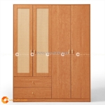 Tủ quần áo gỗ công nghiệp phối lưới mây độc đáo