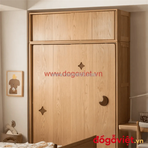 Tủ quần áo gỗ sồi đẹp - kênh dogoviet.vn