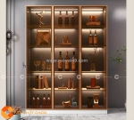 Tủ rượu gỗ mdf kết hợp cửa kính sang trọng