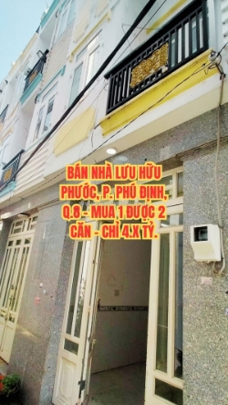 🔥 bán nhà lưu hữu phước, p.15, q.8 - mua 1 được 2 căn - chỉ 4.x tỷ.