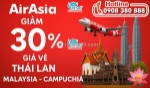 Airasia ưu đãi giảm 30% giá vé đi quốc tế