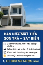 Bán nhà mặt tiền sơn trà, vị trí đắc địa, sát biển, chỉ 9.x tỷ