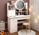 Bàn trang điểm gỗ công nghiệp mdf màu trắng hiện đại