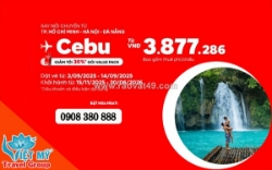 Bay thẳng đến cebu cùng airasia với giá chỉ từ 3.877.286 vnd/chiều