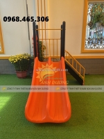Cầu trượt 2 máng nhựa, cầu trượt mầm non, cầu trượt máng đôi