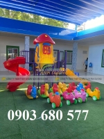 Cầu trượt liên hoàn ngoài trời cho trẻ em mầm non
