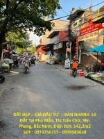 Đất đẹp – giá đầu tư  – bán nhanh  lô đất tại phú mẫn, thị trấn chờ, yên phong,