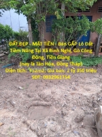 Đất đẹp - mặt tiền - bán gấp lô đất tiềm năng tại xã bình nghị, gò công đông,