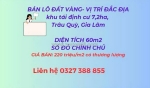 Gđ cần bán lô đất vàng chính chủ(đúng trên bìa đỏ) khu tái định cư 7,2 ha,trâu
