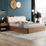 Giường ngủ gỗ công nghiệp bọc nệm hiện đại