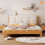 Giường ngủ gỗ tự nhiên bọc đầu nệm êm ái sang trọng