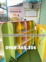 Kệ cặp mầm non, kệ gỗ đựng cặp dép trẻ em