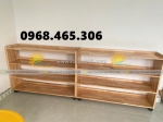 Kệ gô nhà trẻ, kệ gỗ mầm non, kệ 3 tầng mầm non