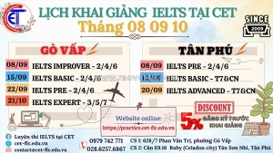 Lịch học ielts tại cet năm 2025 – luyện ielts từ 5.0 đến 7.0+iewoyhfh