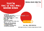Nhôm kính việt tín tuyển thợ & thợ phụ nhôm kính