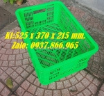 Sọt nhựa dùng àng trong cont lạnh, sóng nhựa nguyên sinh sọt nhựa 525 x 370 x 215 mm.